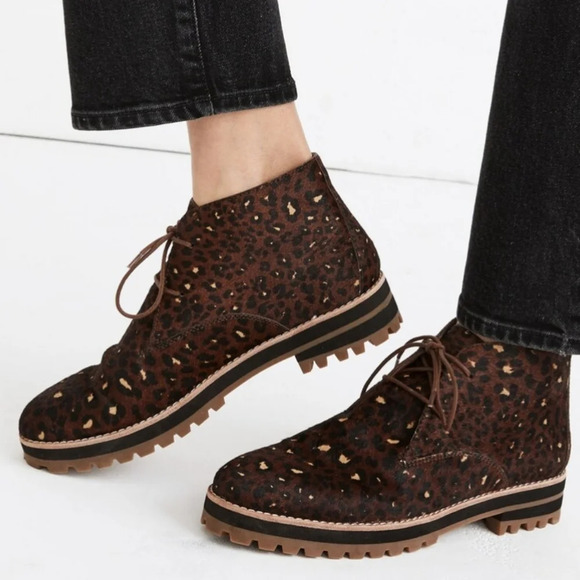 Madewell The Wren Boot in Painted Leopard Calf Hair. Women's size 7.5. - Picture 2 of 16